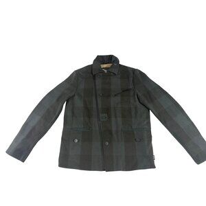 Skunkfunk Women's S Plaid Wool Jacket Sherpa Lined Green Black Academia Classic